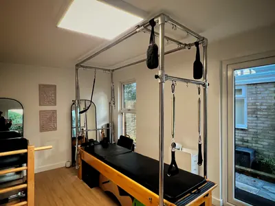 Pilates Cadillac apparatus at The Willow Studio, Ealing
